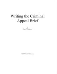Writing the Criminal Appeal Brief - Publication (PDF) by Mark J. Mahoney