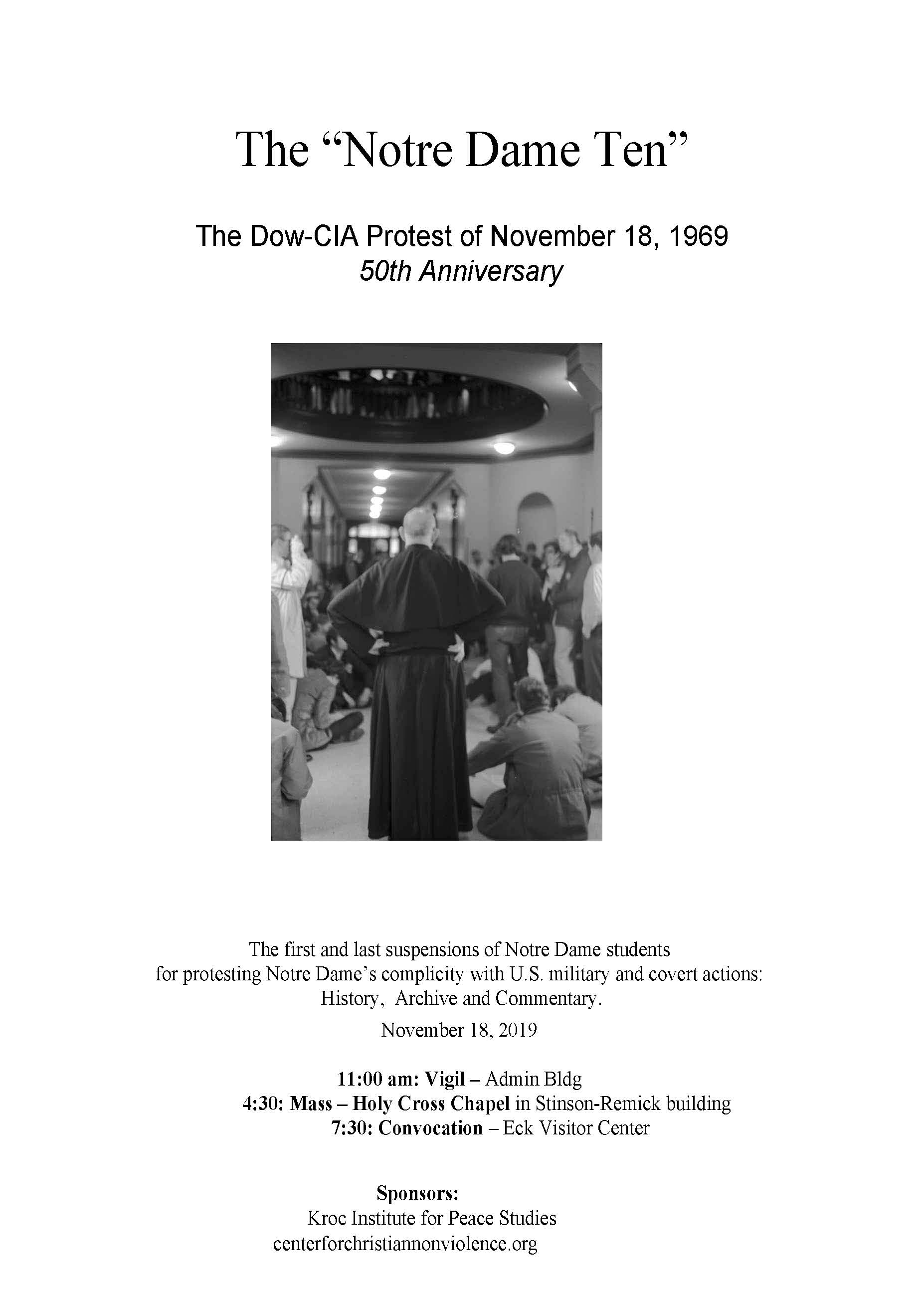 The Notre Dame Ten: The Dow-CIA Protest of November 18, 1969 - Publication (PDF) by Mark J. Mahoney