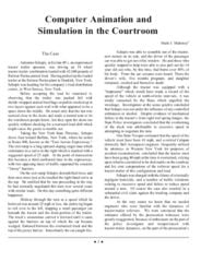 Computer Animation and Simulation in the Courtroom - Publication (PDF) by Mark J. Mahoney